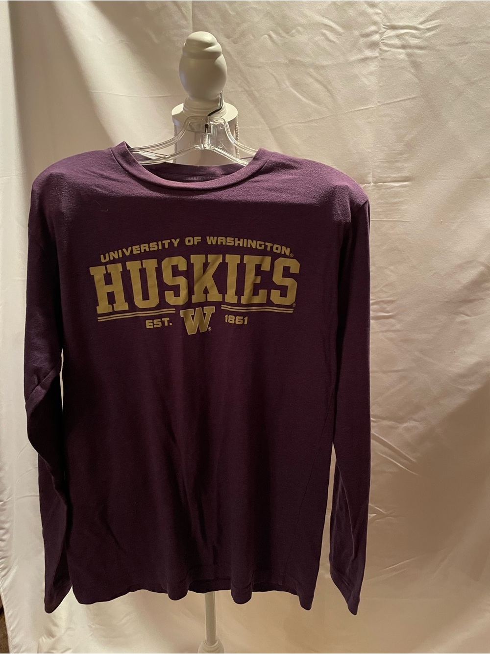 Knights Apparel Purple Long-Sleeve Huskies Graphic Tee